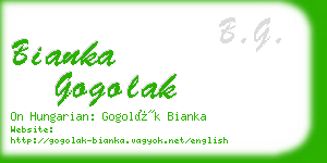 bianka gogolak business card